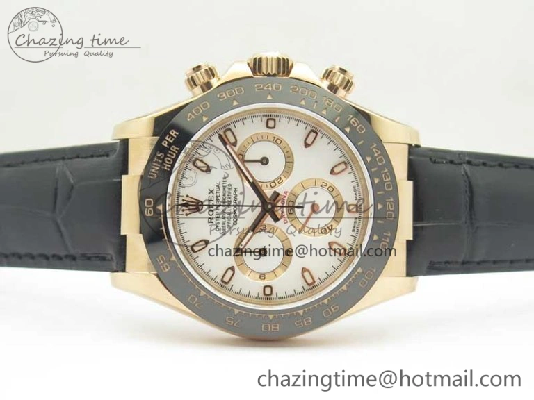 Daytona 116515 RG Noob 1:1 Best Edition White Dial On Leather Strap SA Premium 3436