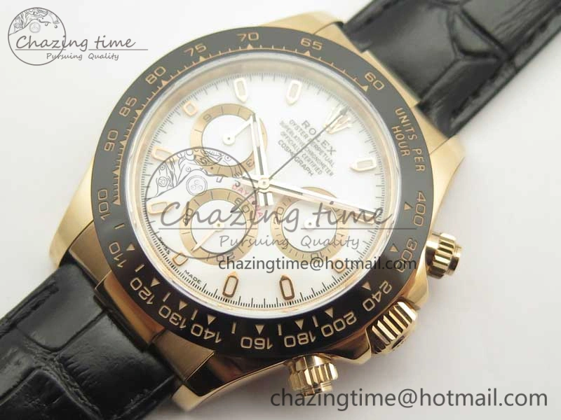 Daytona 116515 RG Noob 1:1 Best Edition White Dial On Leather Strap SA Premium 3436