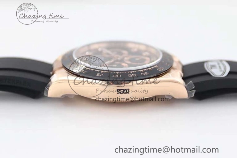 UrbanChic Daytona 116515 RG TWF 1:1 Best Edition 904L Steel Black  RG Diamonds Dial on Oysterflex Strap A 2416