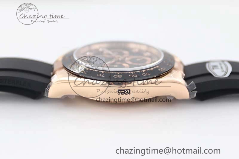 UrbanChic Daytona 116515 RG TWF 1:1 Best Edition 904L Steel Black  RG Diamonds Dial on Oysterflex Strap A 2416