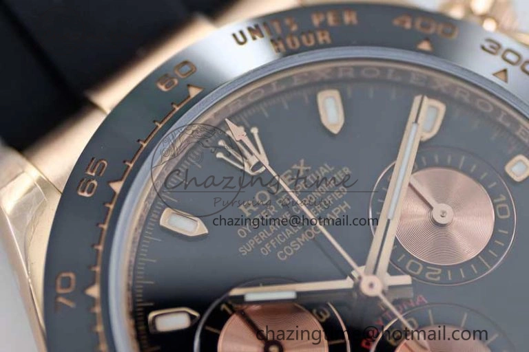 Daytona 116515 RG TWF 1:1 Best Edition 904L Steel Black RG Dial on Oysterflex Strap A UrbanChic 2415