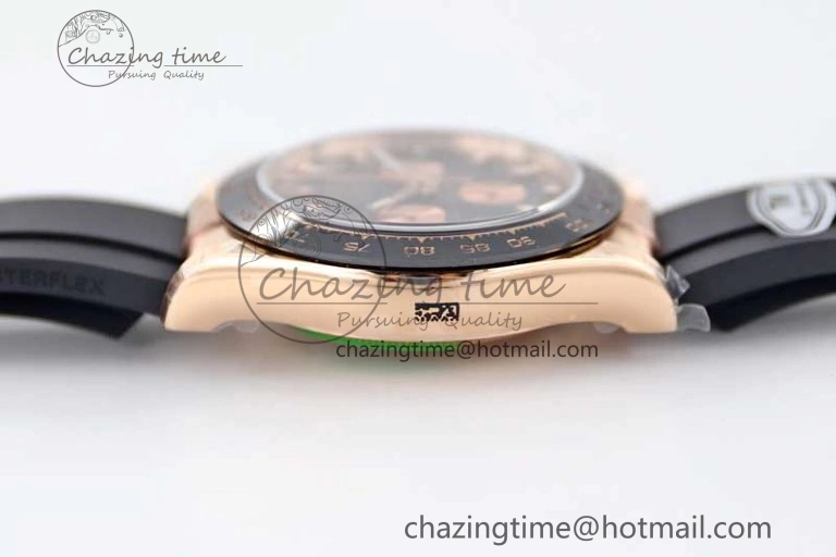 Daytona 116515 RG TWF 1:1 Best Edition 904L Steel Black RG Dial on Oysterflex Strap A UrbanChic 2415