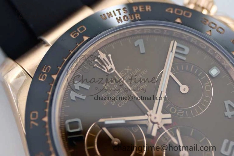Daytona 116515 RG TWF 1:1 Best Edition 904L Steel Brown Roman Dial on Oysterflex Strap A Sleek 2418