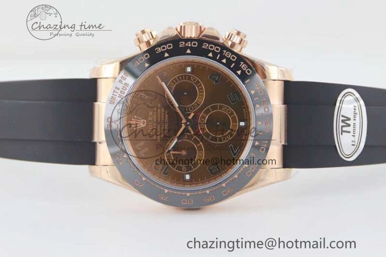 Daytona 116515 RG TWF 1:1 Best Edition 904L Steel Brown Roman Dial on Oysterflex Strap A Sleek 2418