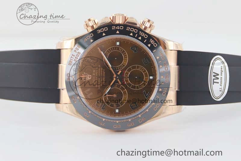Daytona 116515 RG TWF 1:1 Best Edition 904L Steel Brown Roman Dial on Oysterflex Strap A Sleek 2418