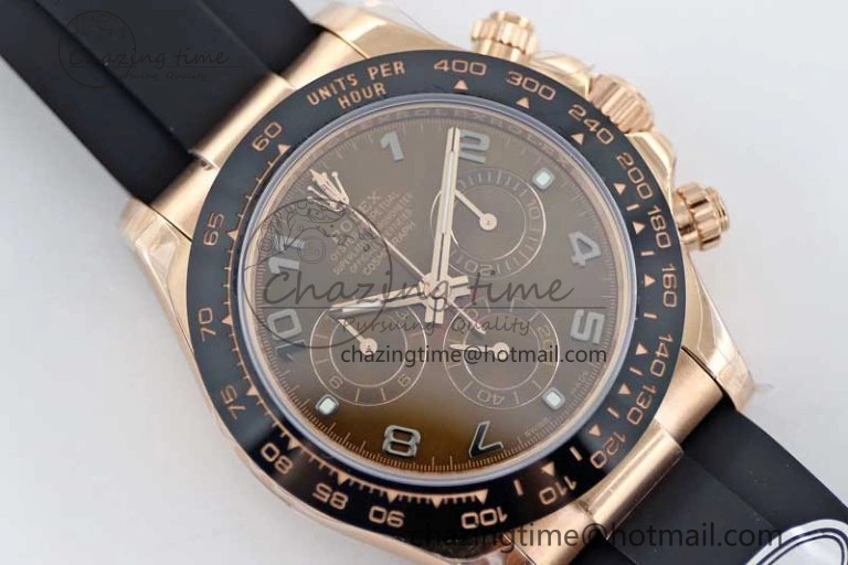 Daytona 116515 RG TWF 1:1 Best Edition 904L Steel Brown Roman Dial on Oysterflex Strap A Sleek 2418