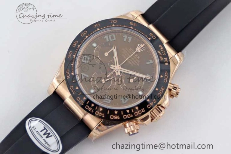 Daytona 116515 RG TWF 1:1 Best Edition 904L Steel Brown Roman Dial on Oysterflex Strap A Sleek 2418
