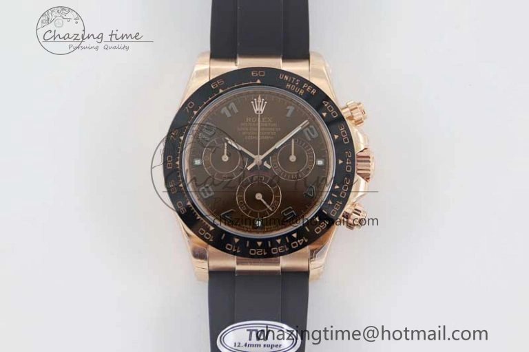 Daytona 116515 RG TWF 1:1 Best Edition 904L Steel Brown Roman Dial on Oysterflex Strap A Sleek 2418