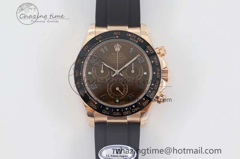 Daytona 116515 RG TWF 1:1 Best Edition 904L Steel Brown Roman Dial on Oysterflex Strap A Sleek 2418