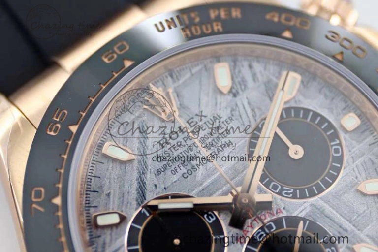 Upgraded Daytona 116515 RG TWF 1:1 Best Edition 904L Steel Gray Meteorite Black Dial on Oysterflex Strap A 2414