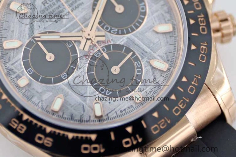 Upgraded Daytona 116515 RG TWF 1:1 Best Edition 904L Steel Gray Meteorite Black Dial on Oysterflex Strap A 2414