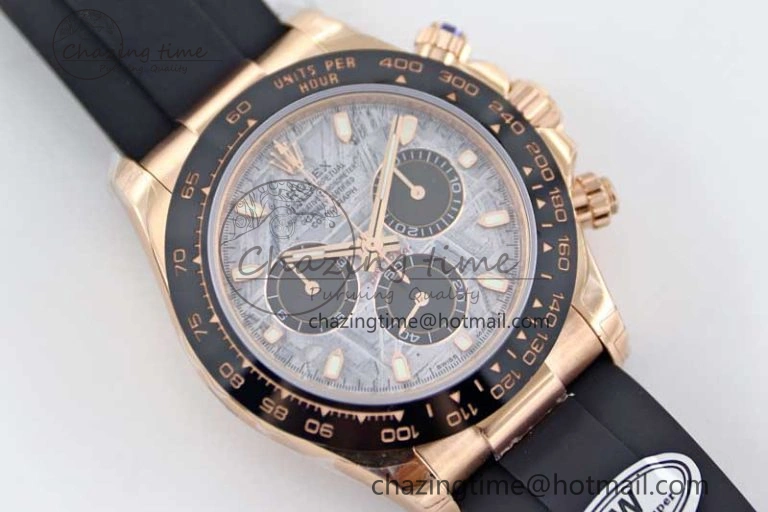 Upgraded Daytona 116515 RG TWF 1:1 Best Edition 904L Steel Gray Meteorite Black Dial on Oysterflex Strap A 2414