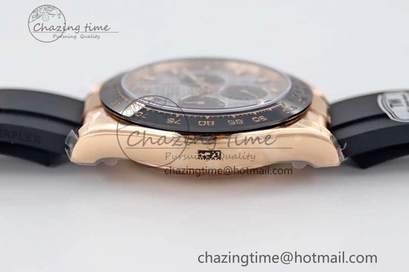 Upgraded Daytona 116515 RG TWF 1:1 Best Edition 904L Steel Gray Meteorite Black Dial on Oysterflex Strap A 2414