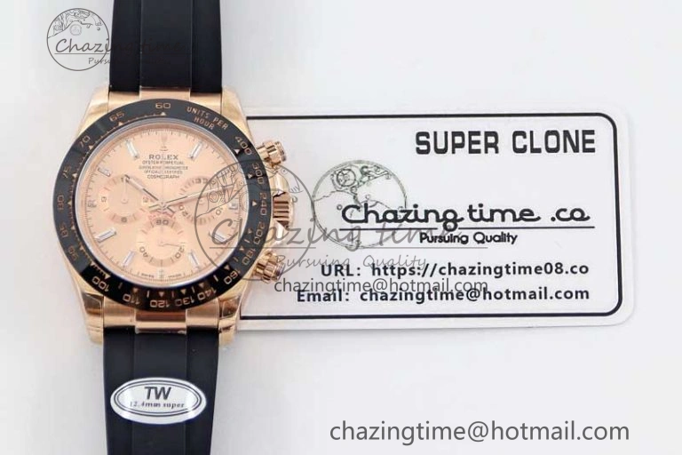 Upgraded Daytona 116515 RG TWF 1:1 Best Edition 904L Steel RG  Crystal Markers Dial on Oysterflex Strap A 2419