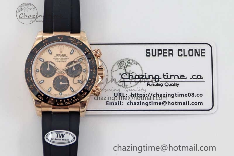 Daytona 116515 RG TWF 1:1 Best Edition 904L Steel RG Black Dial on Oysterflex Strap A Compact 2417