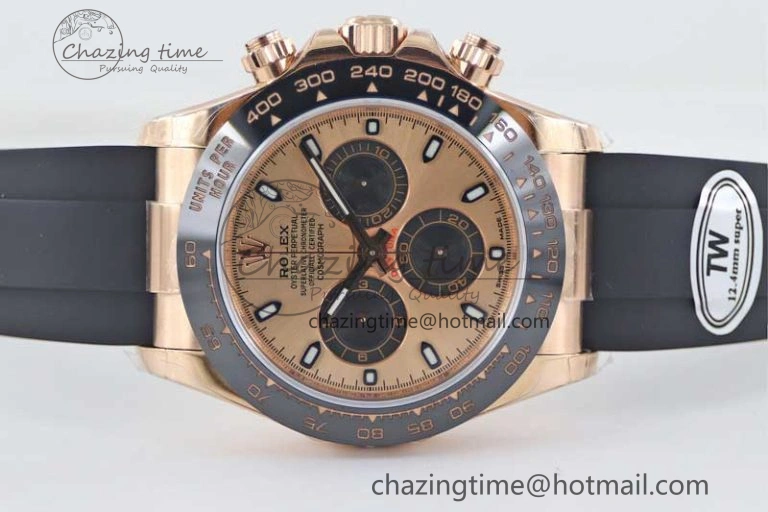 Daytona 116515 RG TWF 1:1 Best Edition 904L Steel RG Black Dial on Oysterflex Strap A Compact 2417