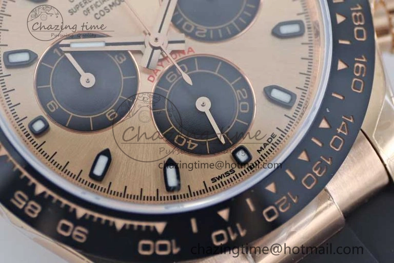 Daytona 116515 RG TWF 1:1 Best Edition 904L Steel RG Black Dial on Oysterflex Strap A Compact 2417