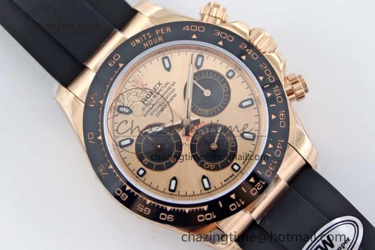 Daytona 116515 RG TWF 1:1 Best Edition 904L Steel RG Black Dial on Oysterflex Strap A Compact 2417