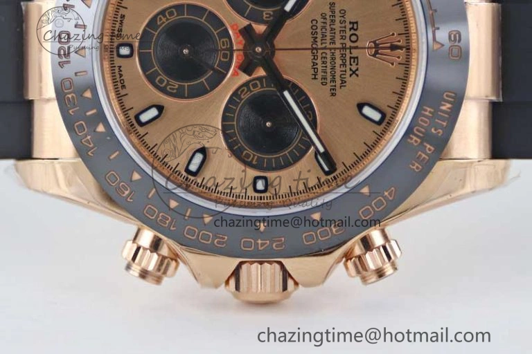 Daytona 116515 RG TWF 1:1 Best Edition 904L Steel RG Black Dial on Oysterflex Strap A Compact 2417