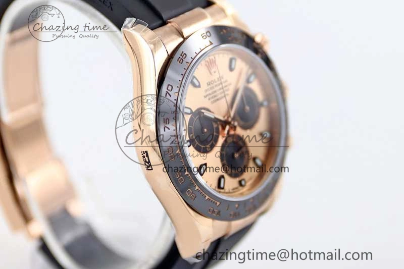 Daytona 116515 RG TWF 1:1 Best Edition 904L Steel RG Black Dial on Oysterflex Strap A Compact 2417