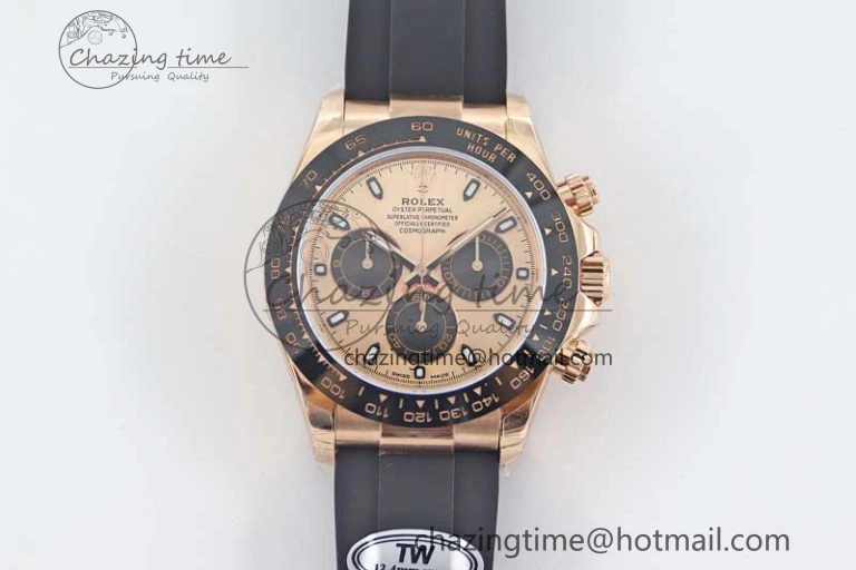 Daytona 116515 RG TWF 1:1 Best Edition 904L Steel RG Black Dial on Oysterflex Strap A Compact 2417