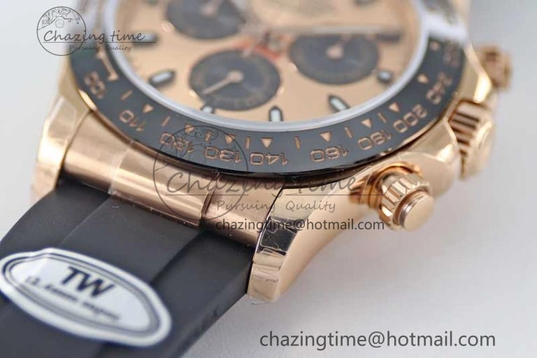 Daytona 116515 RG TWF 1:1 Best Edition 904L Steel RG Black Dial on Oysterflex Strap A Compact 2417