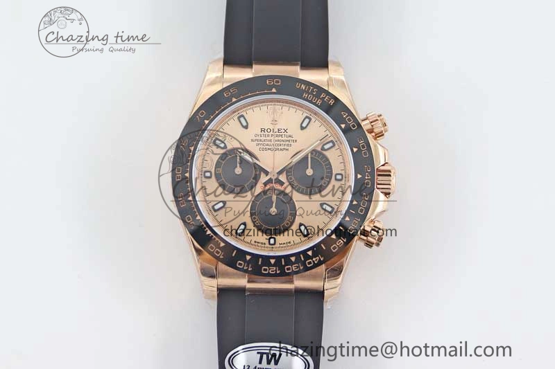 Daytona 116515 RG TWF 1:1 Best Edition 904L Steel RG Black Dial on Oysterflex Strap A Compact 2417