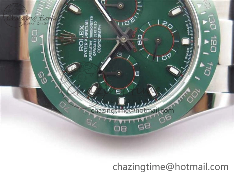 Daytona 116515 SS UBF Best Edition Green Stick Markers Dial on Rubber Strap A Functional 2948