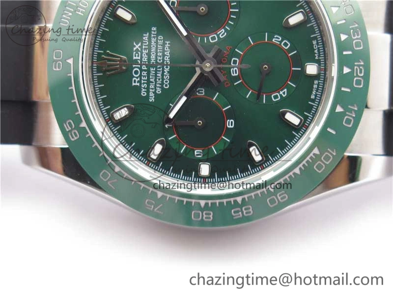 Daytona 116515 SS UBF Best Edition Green Stick Markers Dial on Rubber Strap A Functional 2948