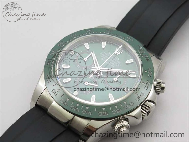 Daytona 116515 SS UBF Best Edition Green Stick Markers Dial on Rubber Strap A Functional 2948