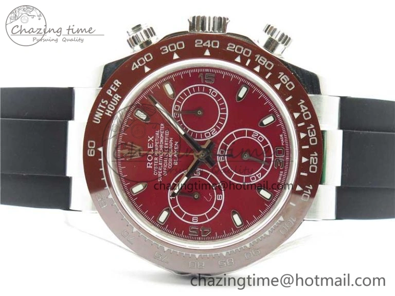 StreetReady Daytona 116515 SS UBF Best Edition Red Stick Markers Dial on Rubber Strap A 2943