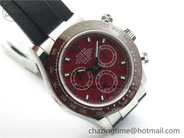 StreetReady Daytona 116515 SS UBF Best Edition Red Stick Markers Dial on Rubber Strap A 2943