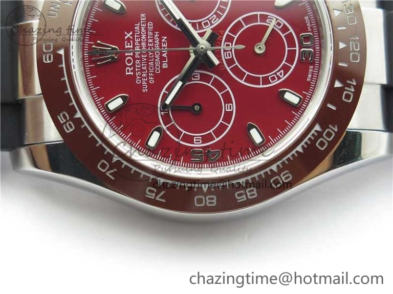 StreetReady Daytona 116515 SS UBF Best Edition Red Stick Markers Dial on Rubber Strap A 2943
