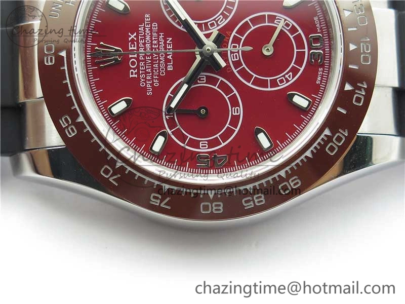 StreetReady Daytona 116515 SS UBF Best Edition Red Stick Markers Dial on Rubber Strap A 2943