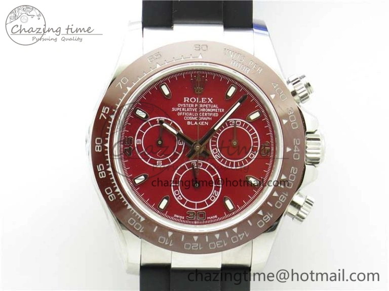 StreetReady Daytona 116515 SS UBF Best Edition Red Stick Markers Dial on Rubber Strap A 2943