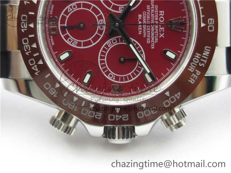 StreetReady Daytona 116515 SS UBF Best Edition Red Stick Markers Dial on Rubber Strap A 2943