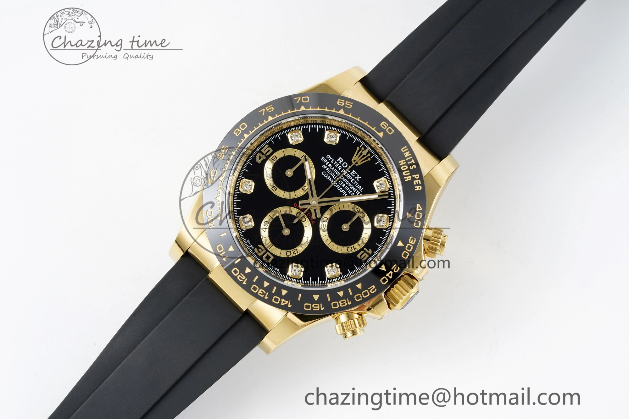FashionForward Daytona 116518 BTF 1:1 Best Edition Black Diamonds Dial on Oysterflex Rubber Strap SA4130 V 2258