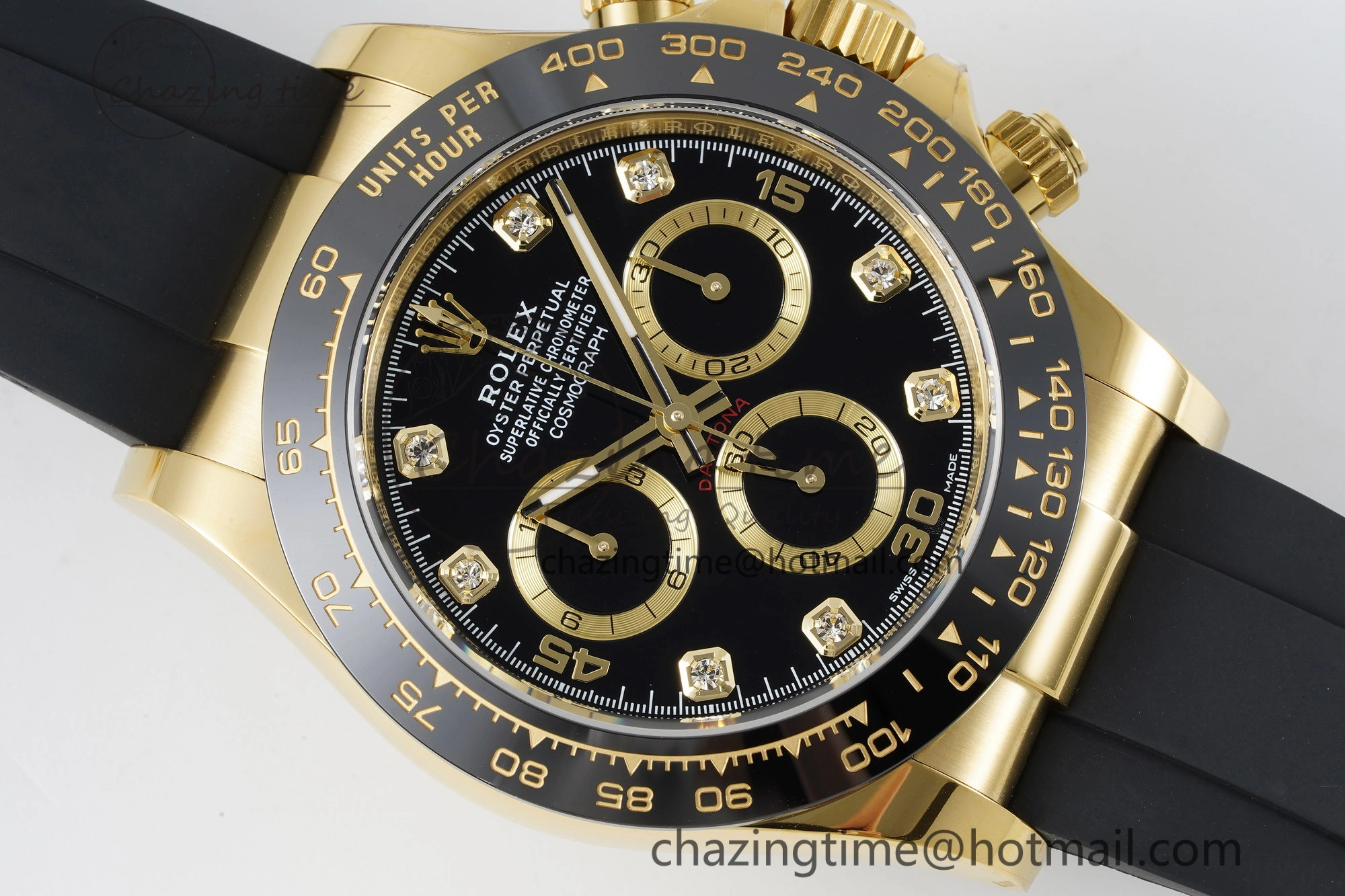 FashionForward Daytona 116518 BTF 1:1 Best Edition Black Diamonds Dial on Oysterflex Rubber Strap SA4130 V 2258
