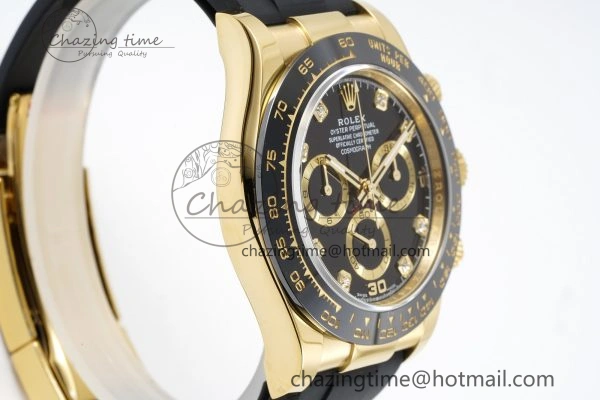 FashionForward Daytona 116518 BTF 1:1 Best Edition Black Diamonds Dial on Oysterflex Rubber Strap SA4130 V 2258