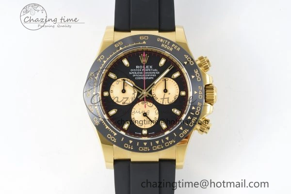 Daytona 116518 BTF 1:1 Best Edition Paul Newman Black YG Dial on Oysterflex Rubber Strap SA4130 V Unisex 2259