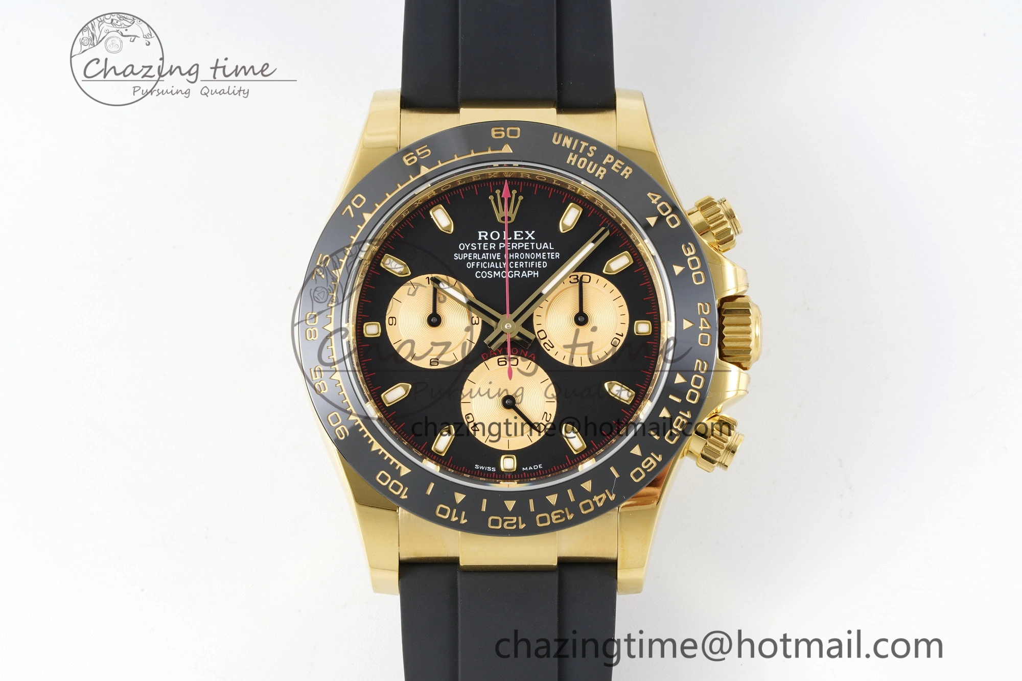Daytona 116518 BTF 1:1 Best Edition Paul Newman Black YG Dial on Oysterflex Rubber Strap SA4130 V Unisex 2259