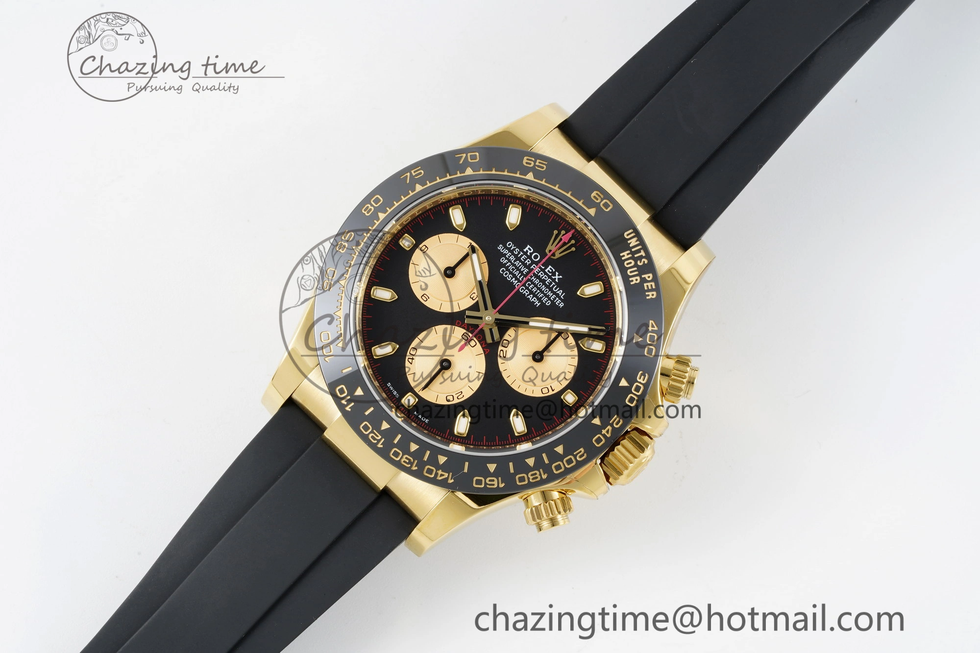 Daytona 116518 BTF 1:1 Best Edition Paul Newman Black YG Dial on Oysterflex Rubber Strap SA4130 V Unisex 2259