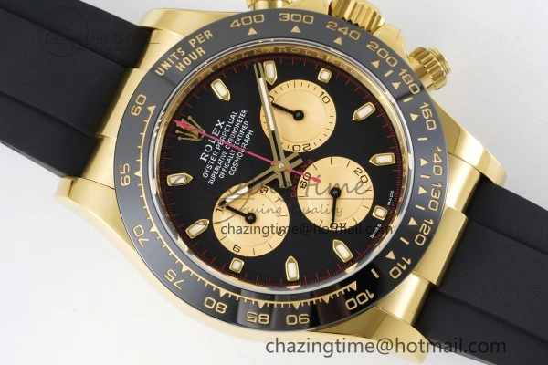 Daytona 116518 BTF 1:1 Best Edition Paul Newman Black YG Dial on Oysterflex Rubber Strap SA4130 V Unisex 2259