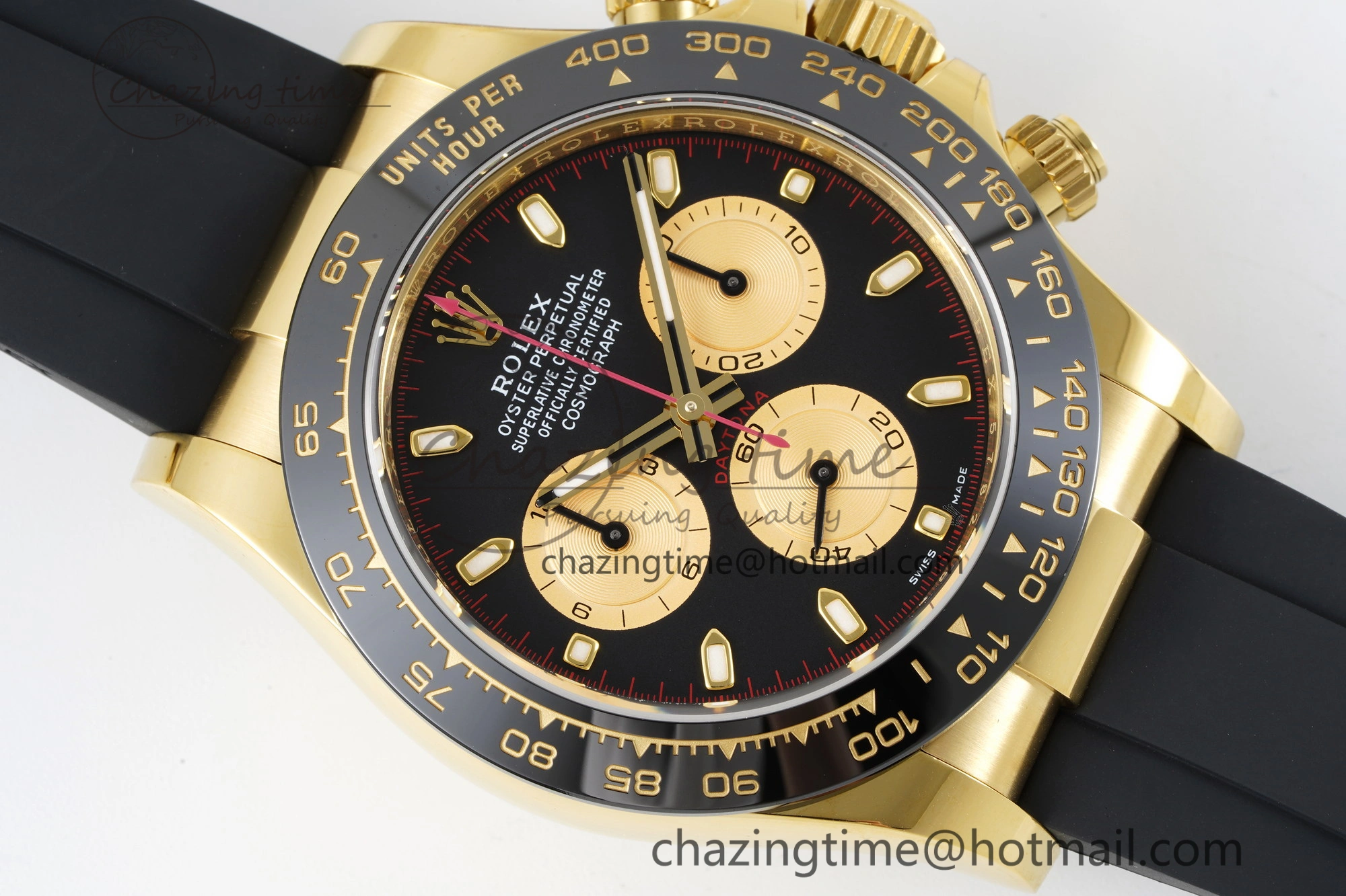 Daytona 116518 BTF 1:1 Best Edition Paul Newman Black YG Dial on Oysterflex Rubber Strap SA4130 V Unisex 2259