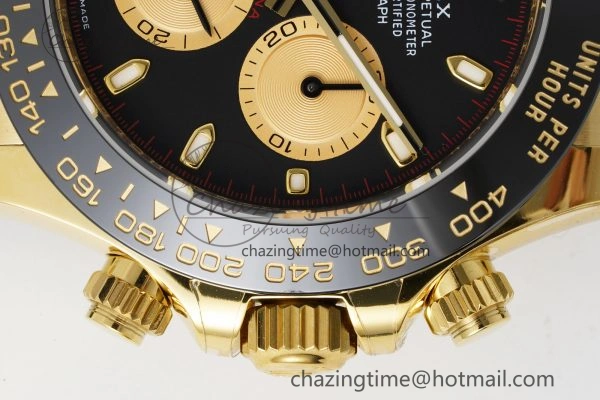 Daytona 116518 BTF 1:1 Best Edition Paul Newman Black YG Dial on Oysterflex Rubber Strap SA4130 V Unisex 2259