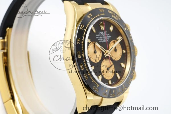 Daytona 116518 BTF 1:1 Best Edition Paul Newman Black YG Dial on Oysterflex Rubber Strap SA4130 V Unisex 2259