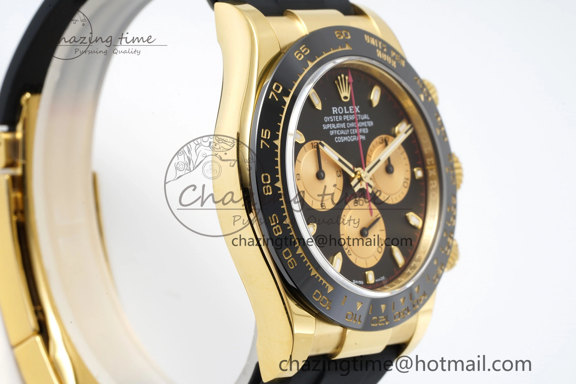 Daytona 116518 BTF 1:1 Best Edition Paul Newman Black YG Dial on Oysterflex Rubber Strap SA4130 V Unisex 2259