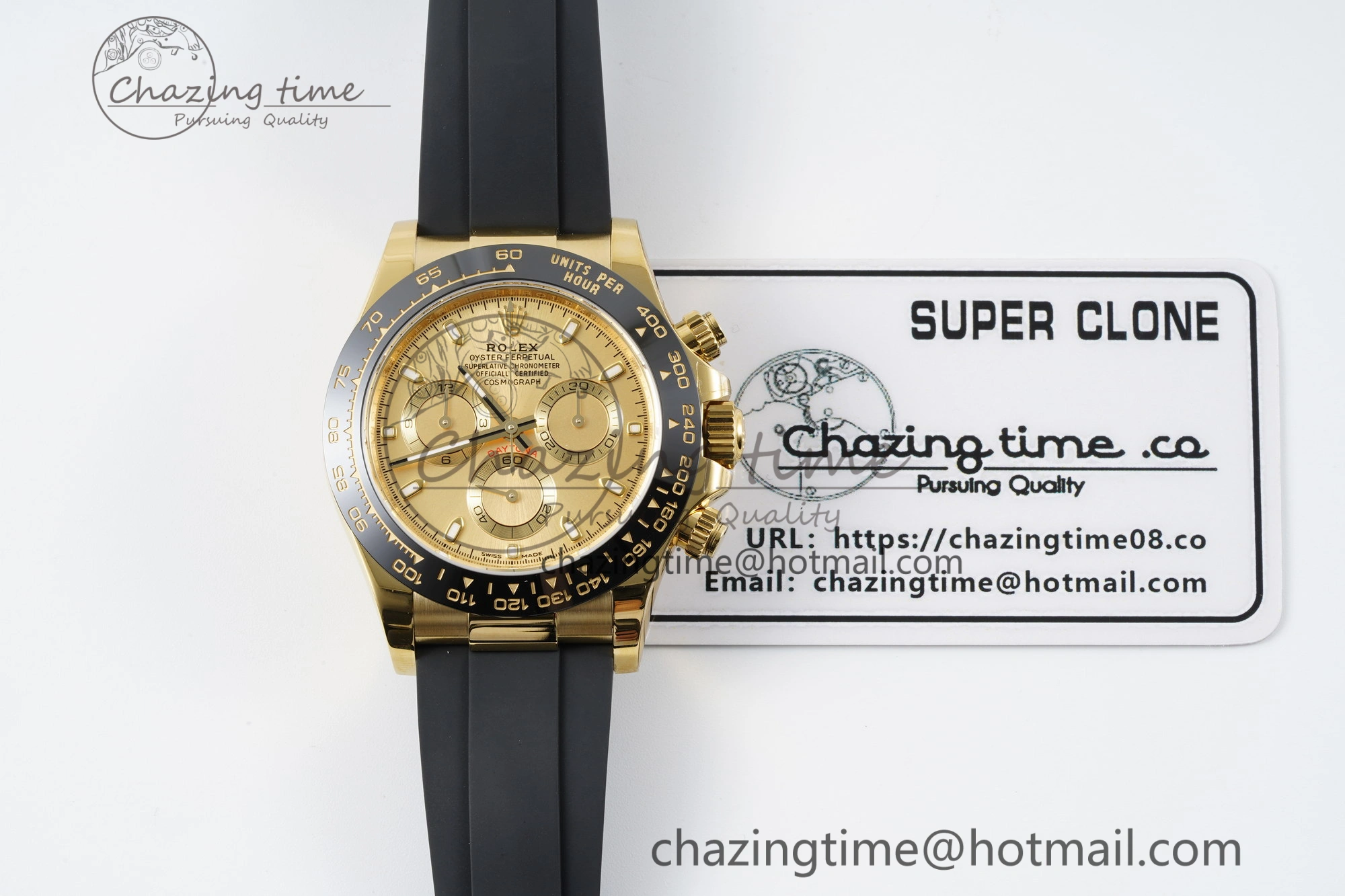 Daytona 116518 BTF 1:1 Best Edition YG Lume Dial on Oysterflex Rubber Strap SA4130 V Seasonal 2256