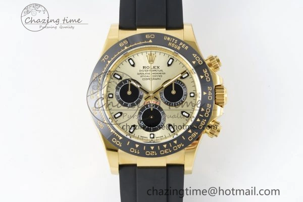 Daytona 116518 BTF 1:1 Best Edition YG Black Dial on Oysterflex Rubber Strap SA4130 V FreshLook 2260