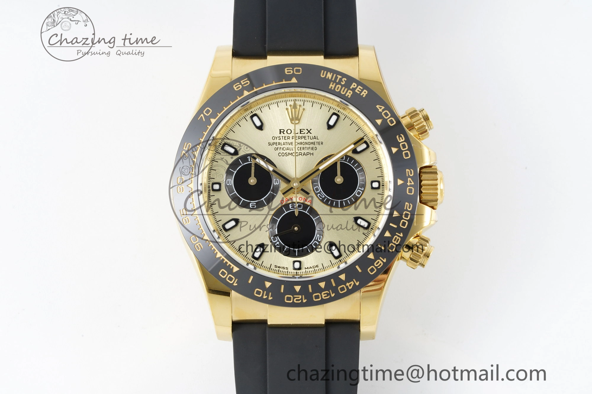 Daytona 116518 BTF 1:1 Best Edition YG Black Dial on Oysterflex Rubber Strap SA4130 V FreshLook 2260